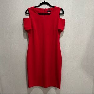 Tommy Hilfiger Elegant Red Off-Shoulder Dress